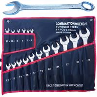 KLUCZE PŁASKIE OCZKOWE 6-32 ZESTAW Komplet Kluczy Płaskich Pokrowiec 17EL