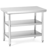 stół blat roboczy centralny stalowy 2 półki 100 x 60 cm do 600 kg