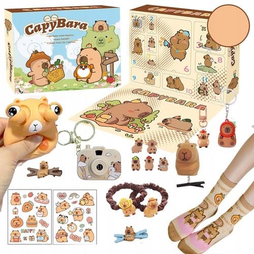 KALENDARZ ADWENTOWY ŚWIĄTECZNY KAPIBARA 12 OKIENEK PREZENT DLA DZIECI na Arena.pl