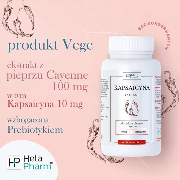 KAPSAICYNA EKSTRAKT 10mg ODCHUDZANIE 120 kaps zdjęcie 7