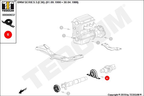 BMW 3 E36 PODPORA WAŁU KPL E36 90-00 na Arena.pl