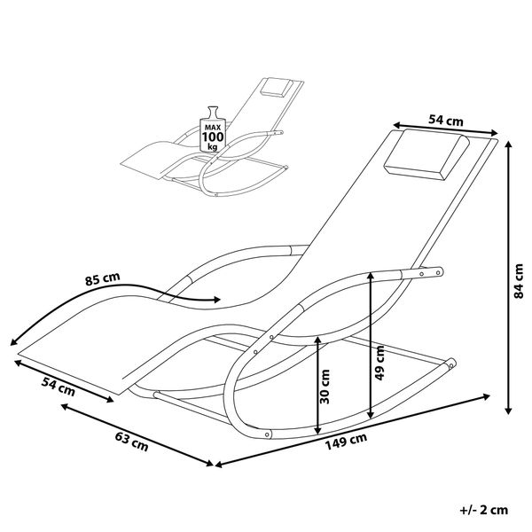 Leżak ogrodowy niebieski CARANO zdjęcie 10
