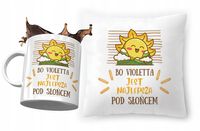 Zestaw Dla Violetty Poduszka + Kubek Prezent Z Nadrukiem Ze Zdjęciem