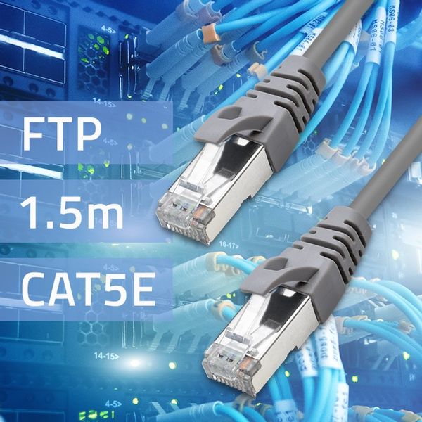 Kabel Patchcord FTP CAT5e 2xRJ-45 1.5m High speed Gold Ekranowany zdjęcie 2