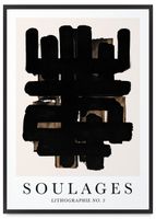 Plakat abstrakcja soulages 61x91 cm w czarnej ramie