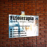 nadruk TABLICZKA reklamowa z lampką led SZYLD 40x30 dibond FIZJOTERAPIA