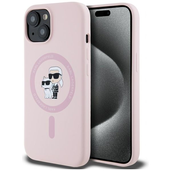 Etui Karl Lagerfeld do iPhone 15 Plus, Różowy, MagSafe zdjęcie 1