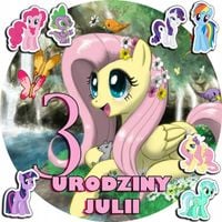 OPŁATEK NA TORT 20CM - MY LITTLE PONY + IMIĘ + GRATIS! 15CM 18CM