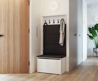 Szafka na buty z siedziskiem i wieszakiem ANDY panele grafit