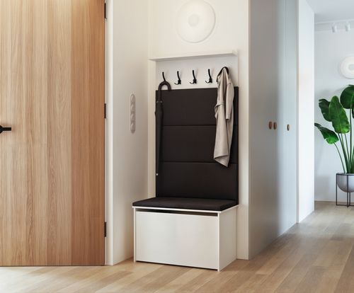 Szafka na buty z siedziskiem i wieszakiem ANDY panele grafit na Arena.pl