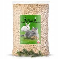ŻWIREK DREWNIANY DLA KOTA KRÓLIKA ŚWINKI PELLET 15KG JASNY EKOLOGICZNY