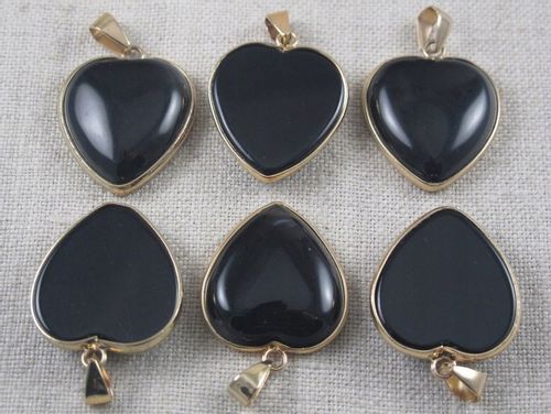 WISIOREK kamień ONYKS CZARNY serce 25mm [W1073] na Arena.pl