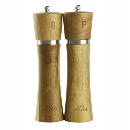 ZESTAW RĘCZNYCH MŁYNKÓW DO MIELENIA SOLI PIEPRZU PRZYPRAW DREWNIANE na Arena.pl