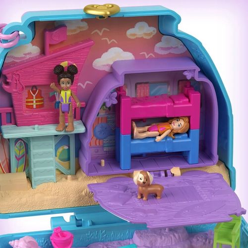 ZESTAW KOMPAKTOWY POLLY POCKET PLAŻOWY PIESEK MINIVAN plus LALKI I DODATKI na Arena.pl