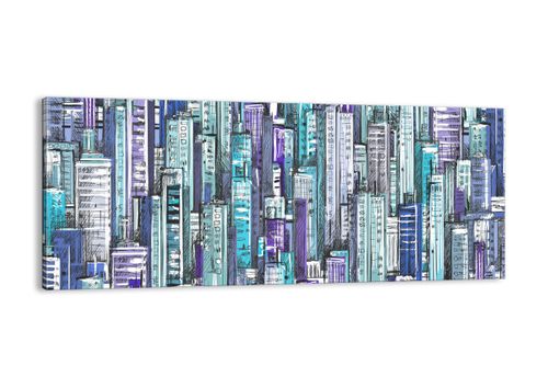 Obraz Na Płótnie - Drapacze Chmur - 120X50 Cm - Ab120X50-3857 na Arena.pl