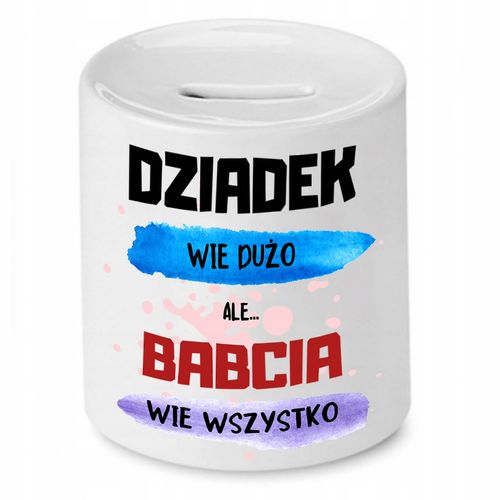 Skarbonka Dla Babci Babcia Wie Wszystko Prezent Z Nadrukiem Ze Zdjęciem na Arena.pl