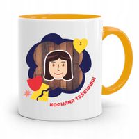 Kubek Żółty Teściowej Mamy Kochana Tesciowa Z Nadrukiem Ze Zdjęciem