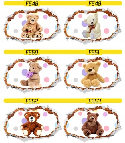 Naklejka samoprzylepna 3D misie pluszaki dziecięce na Arena.pl