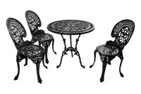 ZESTAW NR 08 - STÓŁ Ø 75 CM + 3 KRZESŁA ŚREDNIE MEBLE OGRODOWE NA TARAS PATIO BALKON ELEGANCKIE RETRO