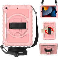 Etui do iPad 9/8/7 10.2" z Podstawką i Paskiem na Ramię Różowe