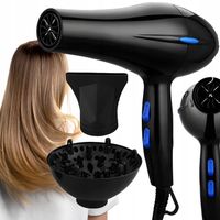 SUSZARKA DO WŁOSÓW 2200W PRO JONIZACJA MOCNA + ZESTAW DWÓCH KOŃCÓWEK