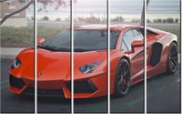 70CM 150CM OBRAZ 5 ELEM POMARAŃCZOWE LAMBO AXION23 ŚCIENNY