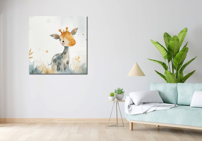 Obraz 90x90cm Mała Żyrafka zdjęcie 2