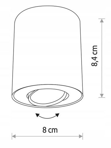 Oprawa Natynkowa Halogenowa Tuba GU10 LED ruchoma sufitowa spot czarna na Arena.pl