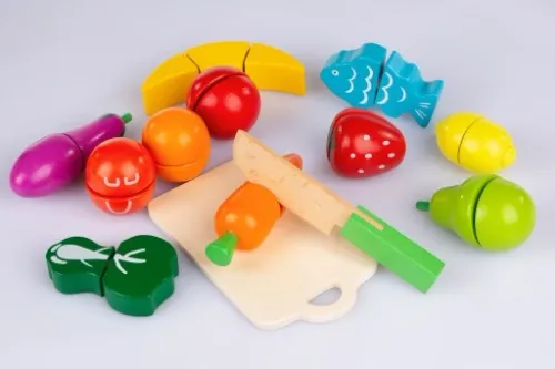 DREWNIANE OWOCE I WARZYWA DO KROJENIA NA RZEPY NÓŻ DESKA KINDERPLAY na Arena.pl