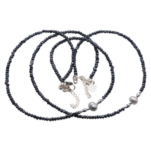 Naszyjnik - Spinel, Perły, Hematyt i srebro na Arena.pl