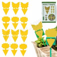 12x ŻÓŁTY LEP DO DONICZEK MOTYL na ziemiórki mszyce muszki owocówki owady