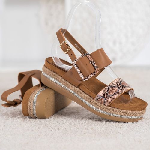 Sandały Na Platformie Snake Print r.38 na Arena.pl