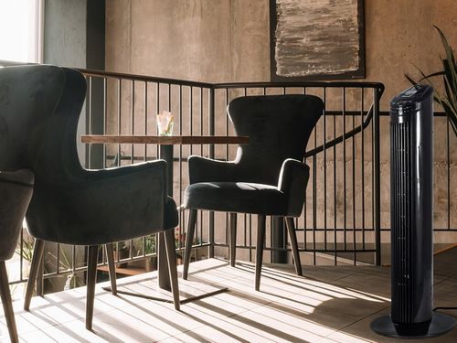 WENTYLATOR STOJĄCY KOLUMNOWY WIATRAK PODŁOGOWY OSCYLACJA TIMER LED na Arena.pl