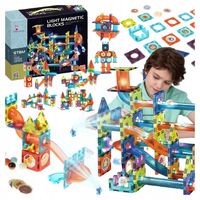 Klocki MAGNETYCZNE KONSTRUKCYJNE Magnetic DUŻE tor kulkowy edukacyjne 110el