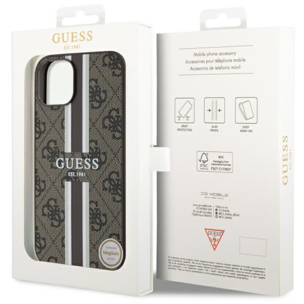 Etui Guess do iPhone 15 Plus, iPhone 14 Plus, Brązowy, MagSafe zdjęcie 8