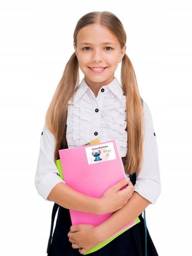 NAKLEJKI SZKOLNE imienne na zeszyty książki Stitch Stich 21szt. [szk6] na Arena.pl