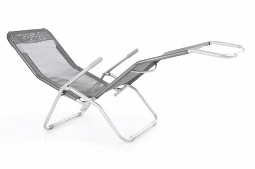 Regulowany leżak ogrodowy - szare na Arena.pl