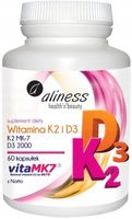 ALINESS WITAMINA K2 MK-7 natto + D3 2000jm NATURAL Krzepnięcie krwi Kości