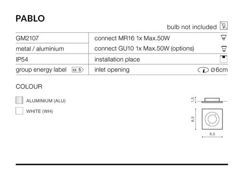 Oczko PABLO GM2107-WH Azzardo +LED na Arena.pl