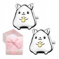 KOLCZYKI SREBRNE DLA DZIEWCZYNKI DZIECI CHOMIK CHOMIKI WKRĘTKI NA PREZENT