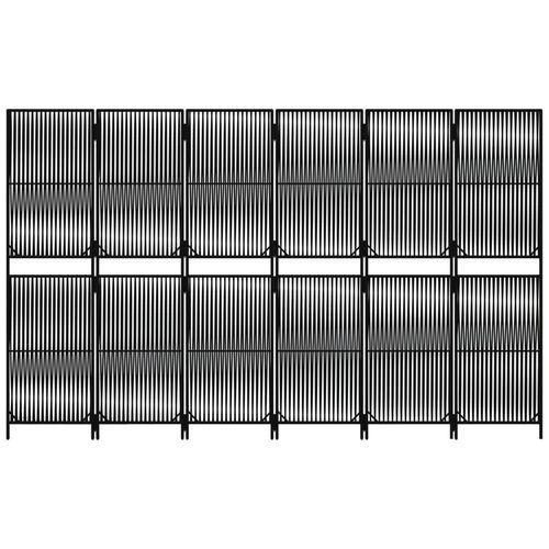 Parawan 6-panelowy, czarny, polirattan na Arena.pl