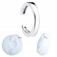 NAUSZNICA SREBRNA KOLCZYK próba 925 Rodowana na ucho kółko gładka zacisk