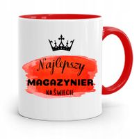 Kubek Czerwony Dla Magazyniera Najlepszy Na Z Nadrukiem Ze Zdjęciem