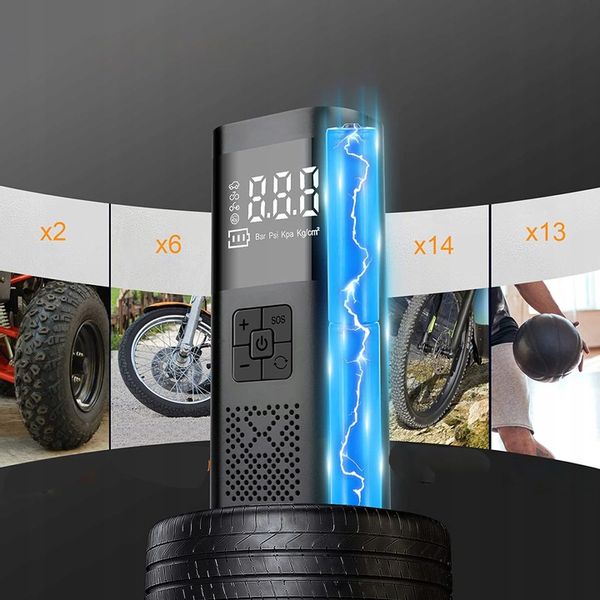 KOMPRESOR SAMOCHODOWY POMPKA DO ROWERU AKUMULATOR 6000 MAH zdjęcie 4