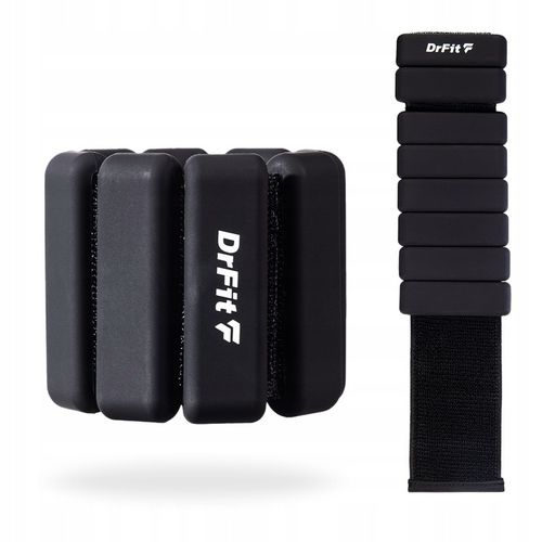Obciążniki na Kostki Nadgarstki do Ćwiczeń Regulowane 2x 0,45 kg Czarne na Arena.pl