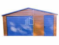 GARAŻ BLASZANY 5m x 6m drzwi + okno - blachodachówka ID206 5x6