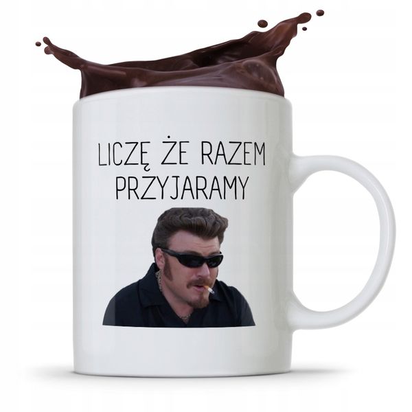 Kubek Prezent Dla Chłopaka Liczę Że Przyjaramy Z Nadrukiem Ze Zdjęciem zdjęcie 1