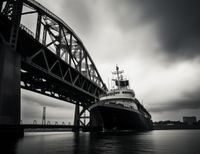 Plakat 65x50cm Statek przy Moście