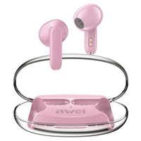 awei słuchawki bluetooth 5.3 t85 enctws + stacja dokująca różowy/pink