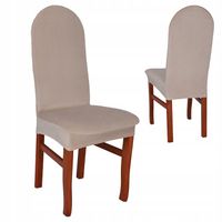 POKROWIEC NA KRZESŁO ZAOKRĄGLONE welur elastyczny TESS jasnobeżowy